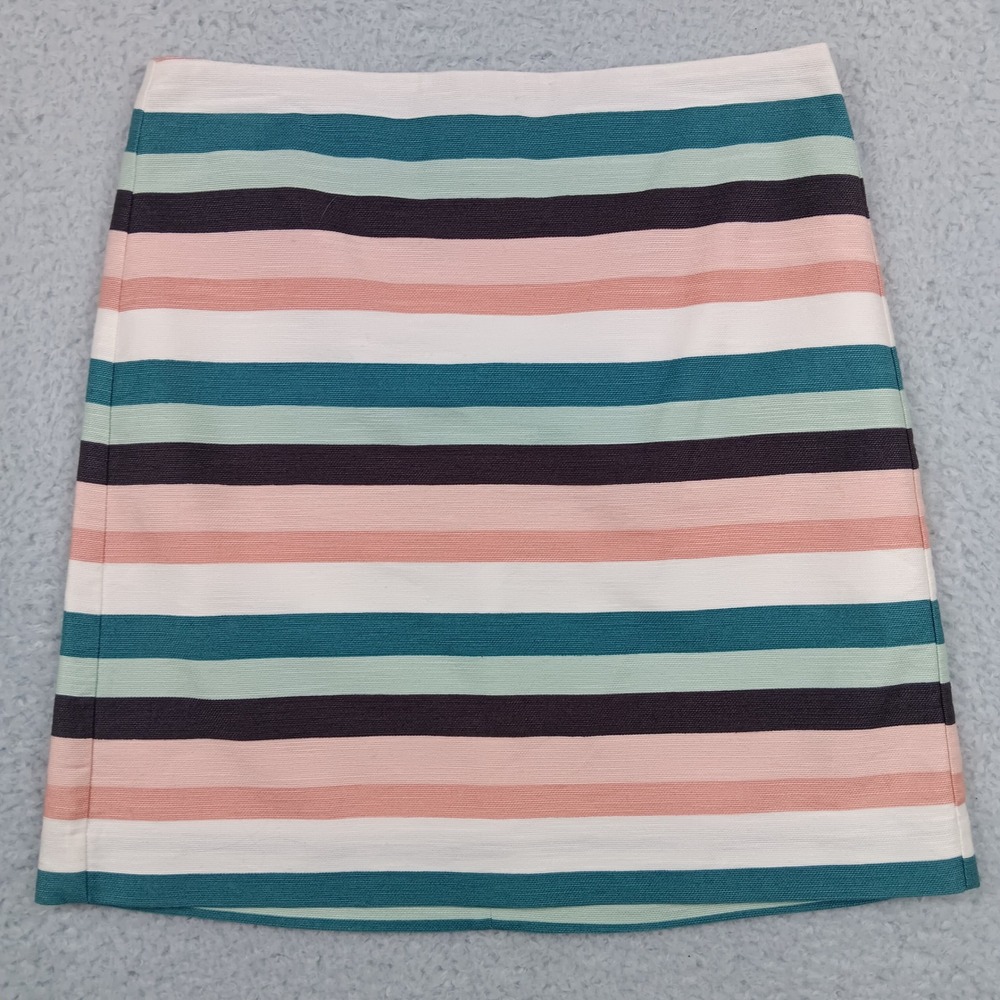 Loft Outlet Mini Skirt Woman 6 Multicolor Striped Cotton Blend A-Line 499539‎